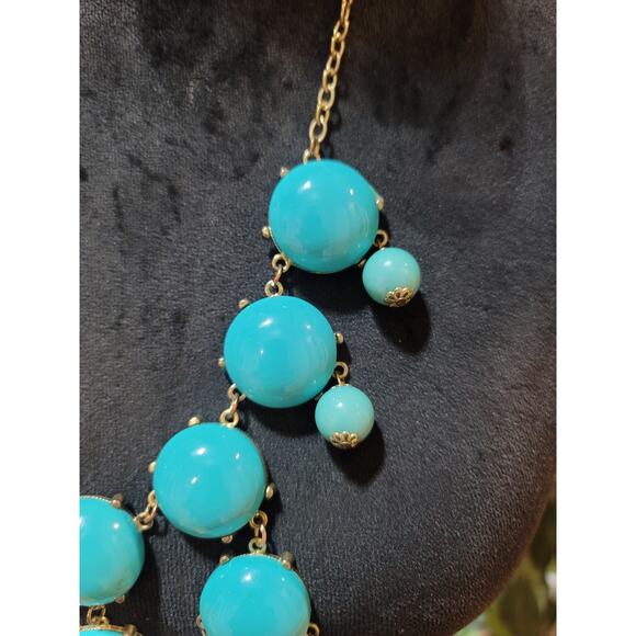 Women's Turquoise Beaded Statement Necklace With Lobster Clasp Lock Jewelry Gift - Picture 4 of 6